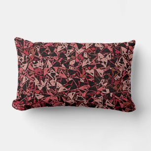 Coussin Rectangle Triangle noir rouge rose Motif sans couture