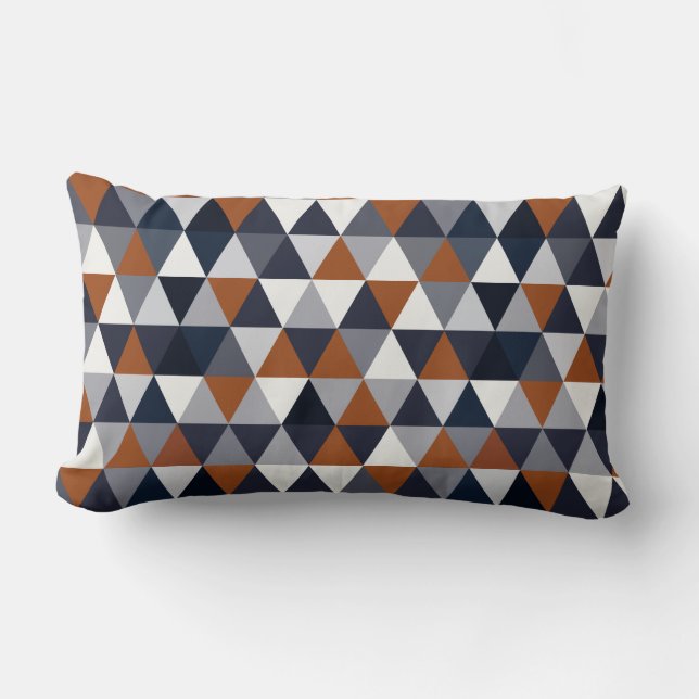 Coussin Rectangle Triangles de marine et de rouille I B (Recto)