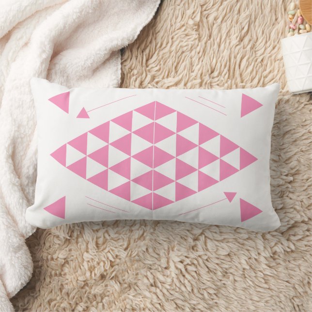 Coussin Rectangle Triangles géométriques roses (Couverture)