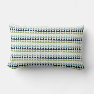 Coussin Rectangle Triangles Neptune, Seashell, Green et Navy