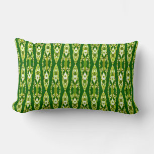 Coussin Rectangle Tribal Batik - Dark Green et Avocado