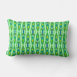 Coussin Rectangle Tribal Batik - Mint, Emerald Green et Blue