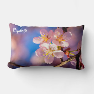 Coussin Rectangle Trois fleurs de Sakura roses