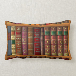 Coussin Rectangle Trompe - l ' oeil d'une bibliothèque des livres