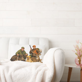 Coussin Rectangle Trophées de chasse avec chiens cadeau pour chasseu