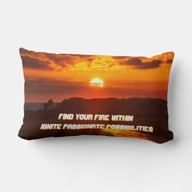 Coussin Rectangle "Trouvez votre feu à l'intérieur" (Verso)