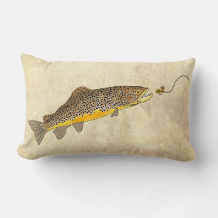 Coussin Rectangle Truite Brown du ruisseau Fly