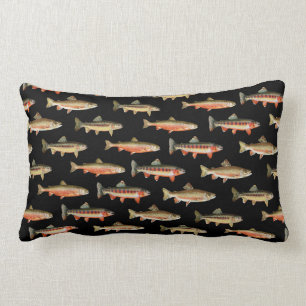 Coussin Rectangle Truite Galore Noir