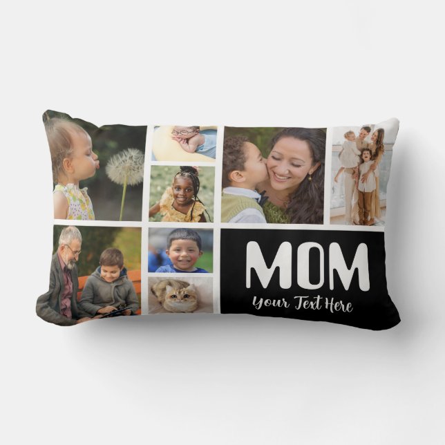 Coussin Rectangle Tu aimes maman | Photo Collage Texte manuscrit (Recto)