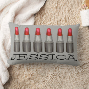 Coussin Rectangle Tubes Rouge Lipstick Maquillage Artiste Cosmétique