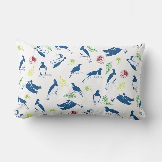Coussin Rectangle Tui New Zealand Bird Motif (Recto)