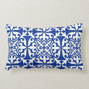 Coussin Rectangle Tuile marocaine - bleu et blanc de cobalt