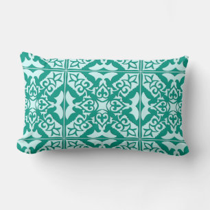 Coussin Rectangle Tuile marocaine - turquoise et aqua
