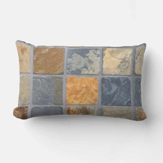 Coussin Rectangle Tuiles réalistes d'ardoise (Recto)