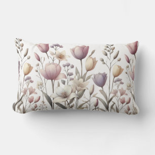 Coussin Rectangle Tulipe et motif floral Lily doux