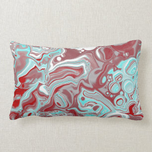 Coussin Rectangle Turquoise, Bourgogne, persiennes en marbre rouge e