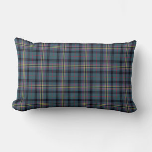 Coussin Rectangle Turquoise et noir Kennedy Clan écossais ancien Pla