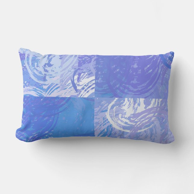 Coussin Rectangle Turquoise et violet Abstrait (Recto)