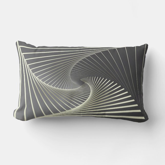 Coussin Rectangle twirl gris jaune (Recto)