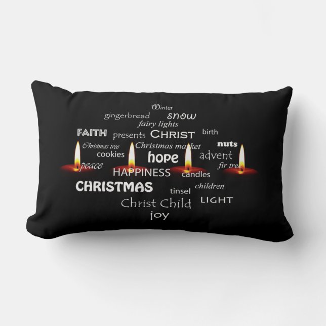 Coussin Rectangle Typographie de Noël (Recto)