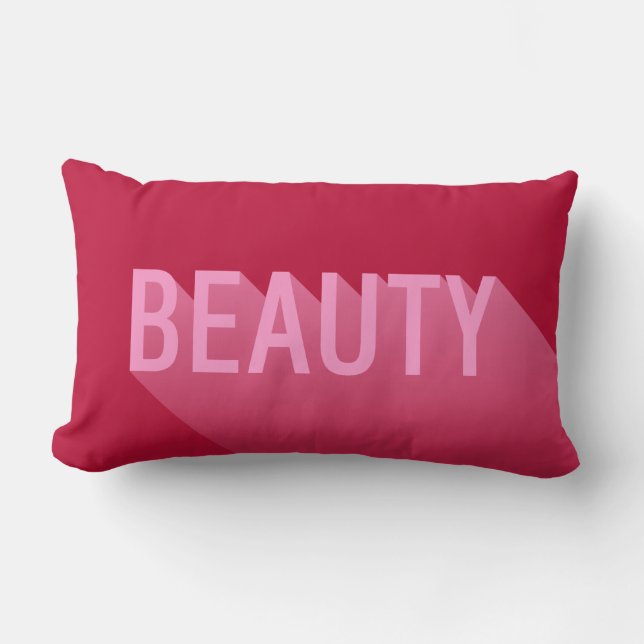 Coussin Rectangle Typographie Moderne beauté rose (Recto)