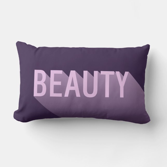 Coussin Rectangle Typographie Moderne Lavande Purple Beauté (Recto)