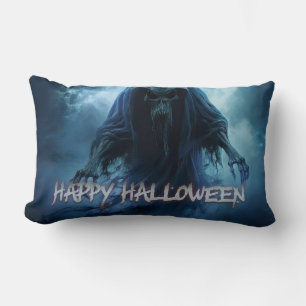 Coussin Rectangle Un fantôme noir dans un paysage désarmé - Hallowee