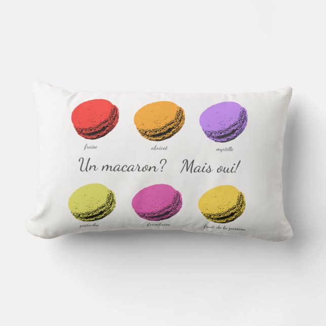 Coussin Rectangle Un macaron ? Mais oui ! (Recto)