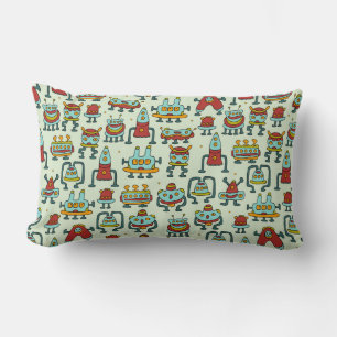 Coussin Rectangle Un motif de robots - aliens. illustration.
