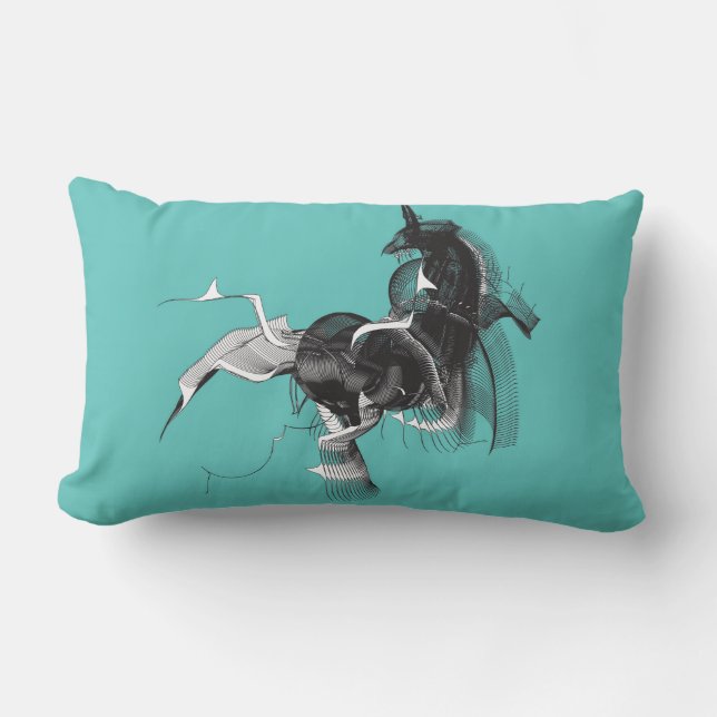 Coussin Rectangle Unicorne numérique (Recto)