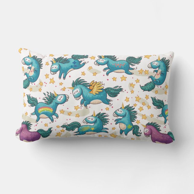 Coussin Rectangle Unicornes (Recto)