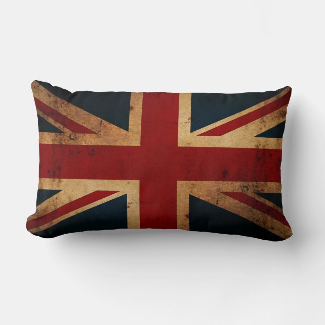 Coussin Rectangle Union Jack (le cru affligé, doublent dégrossi) (Recto)