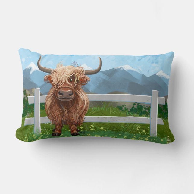 Coussin Rectangle Vache des Hautes Terres (Recto)