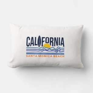Coussin Rectangle Vague de surf de Californie Illustration de ligne 