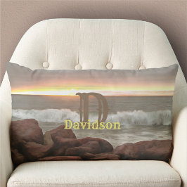 Coussin Rectangle Vagues et boulders 0893