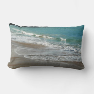 Coussin Rectangle Vagues sur la plage bleu turquoise Océan