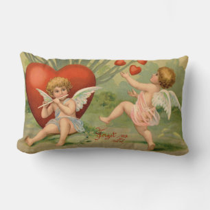 Coussin Rectangle Valentine Cupids Love Antique Vintage