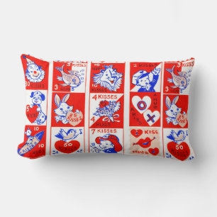 Coussin Rectangle Valentine Retro Love Hugs Motif