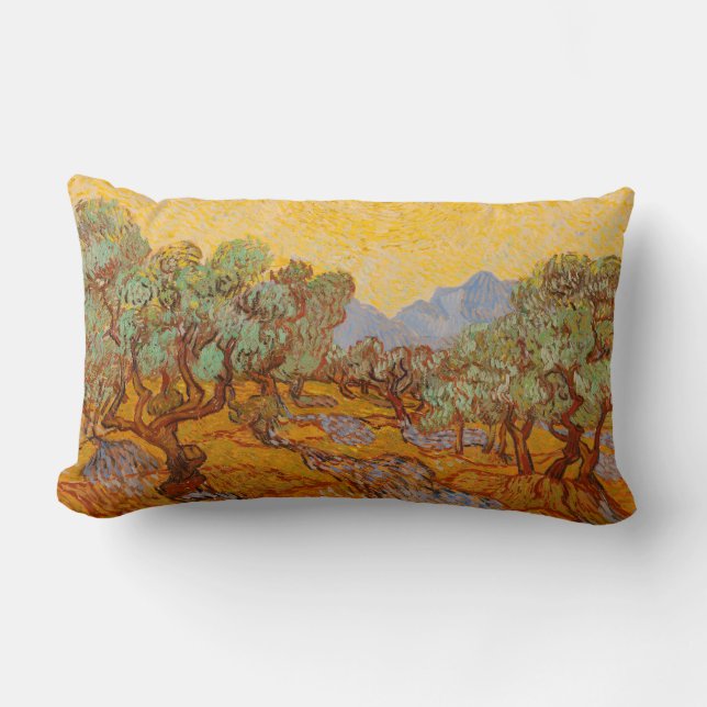 Coussin Rectangle Van Gogh Olive Trees Soleil Jaune Ciel (Recto)