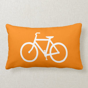 Coussin Rectangle Vélo blanc et orange