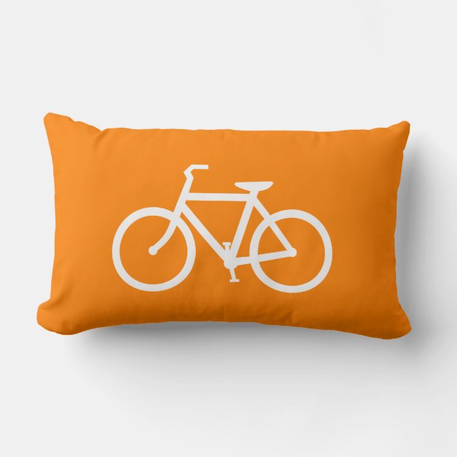Coussin Rectangle Vélo blanc et orange (Recto)