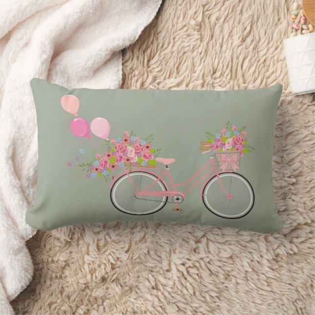Coussin Rectangle Vélo Whimsical Rose (Couverture)