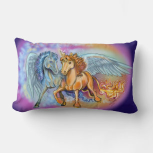 Coussin Rectangle Vent et flamme, Pegasus et Unicorne