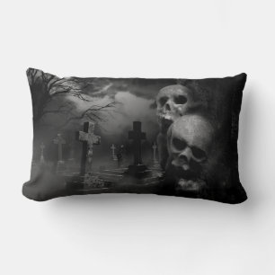 Coussin Rectangle Ventilateurs d'horreur - cimetière gothique