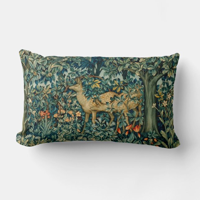 Coussin Rectangle VERDURE, LES ANIMAUX FORESTIERS FONT DE LA Tapisse (Recto)