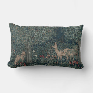 Coussin Rectangle Verdure, Tapisserie de l'ère victorienne par Henry