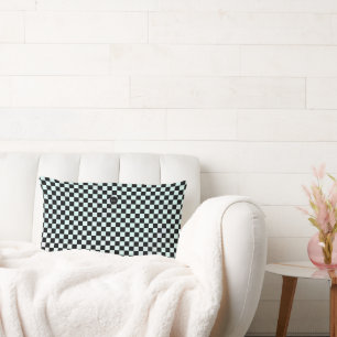 Coussin Rectangle Vérificateurs avec un blanc vert