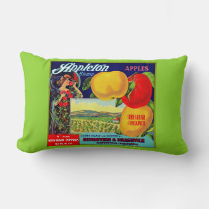 Coussin Rectangle vers 1900 Appleton Apples crate étiquette print