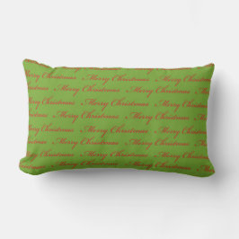COUSSIN RECTANGLE VERT AVEC JOLIE NOËL EN SCRIPT