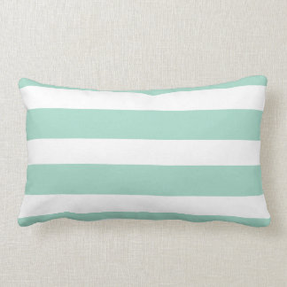 Coussin Rectangle Vert en bon état et blanc barrés